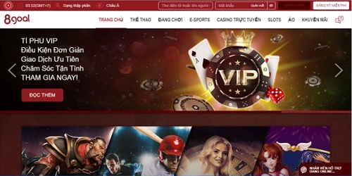Xem thể thao trực tiếp và thắng tiền mặt tại 8Goal